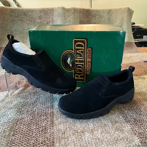 RedHead Shoes Nib Red Head Xtr Moc Mens Black Leather Suede